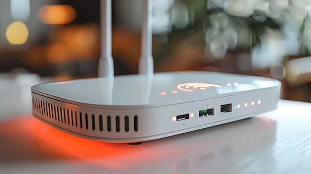 Zdjęcie wyizolowany router bezprzewodowy na białym tle bezprzewódowy router bezprzowodowy wyizolowany na białym tle z technologią wi-fi szerokopasmowego