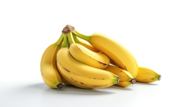 Wyizolowany zbior bananów z białym tłem makro soczewka realistyczne oświetlenie