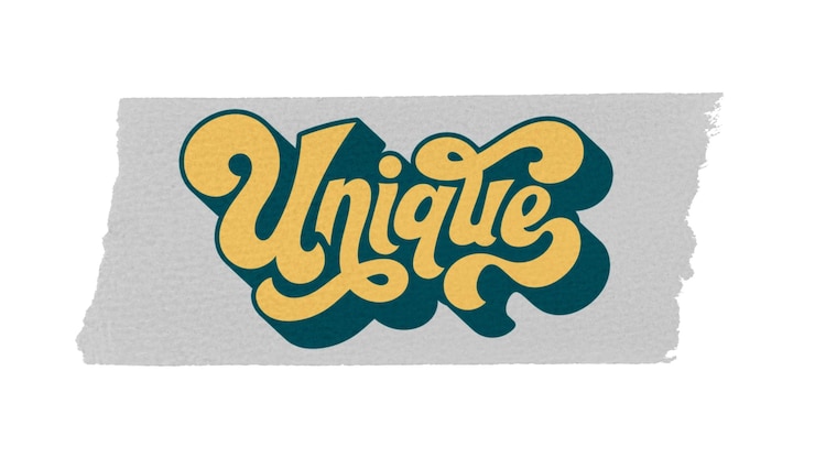 Zdjęcie wyjątkowa png naklejka słowna typografia przezroczyste tło