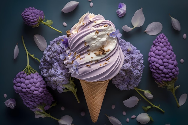 Wyjątkowe i piękne lody liliowe. Wyjątkowa fotografia kompozycji kwiatowych