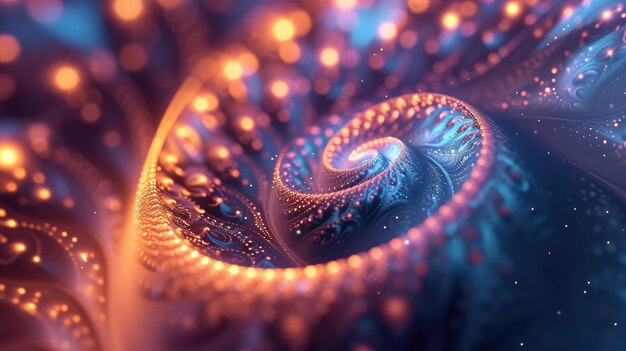 Zdjęcie wyjątkowo abstrakcyjna spirala wypełniona mnóstwem świateł hipnotyzująca i