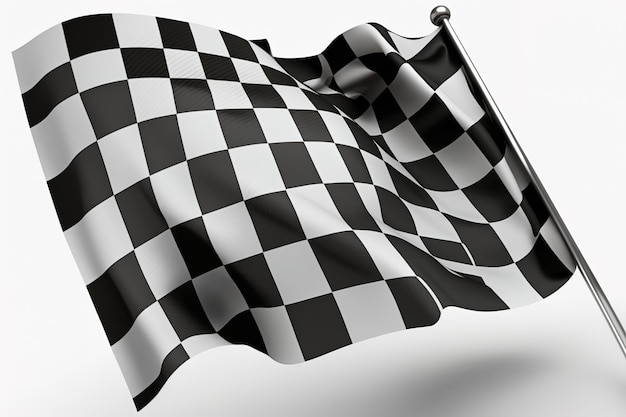 Wykańczanie flagi z szachownicą na białym tle Generacyjna sztuczna inteligencja