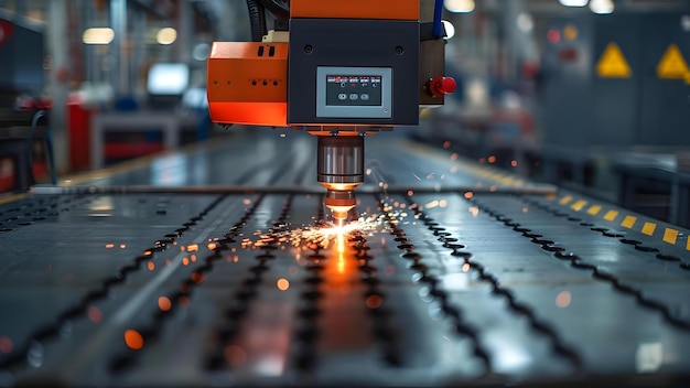 Wykorzystanie maszyn do spawania laserowego CNC w fabrykach do precyzyjnego przetwarzania metali Koncepcja Maszyny do spawania lasera Technologia CNC Przetwarzanie metali W fabryce wydajność precyzyjna produkcja