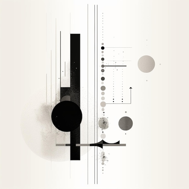 Zdjęcie wykres czarno-białej linii minimalizmu