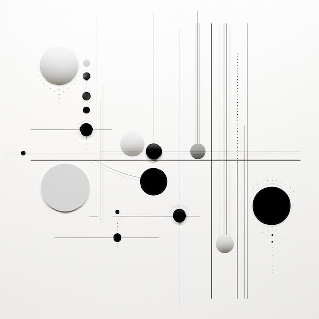 Zdjęcie wykres czarno-białej linii minimalizmu