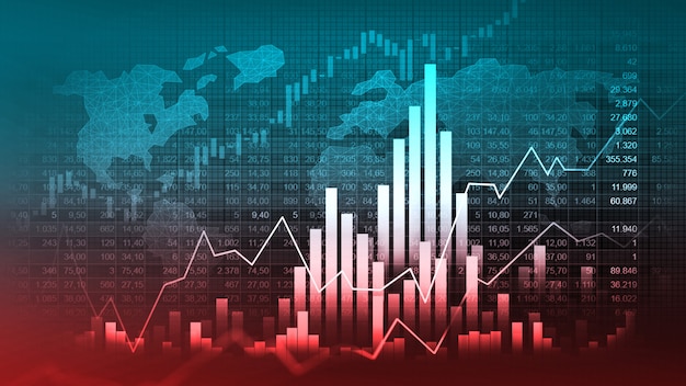 Wykres giełdowy lub forex w koncepcji graficznej odpowiedniej dla inwestycji finansowych