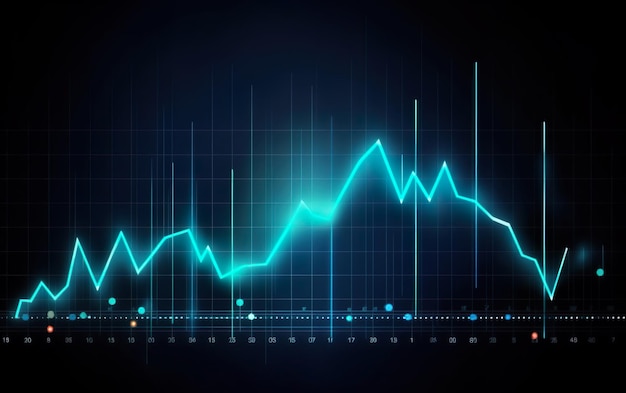 Wykres giełdowy wzrostu i spadku AI Generative AI