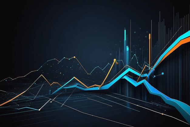Wykres ruchu aktywów finansowych abstrakcyjne linie projekt tła
