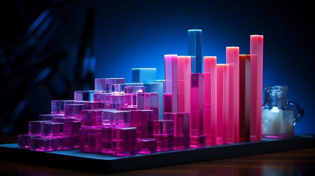 Wykres wzrostu biznesu 3D