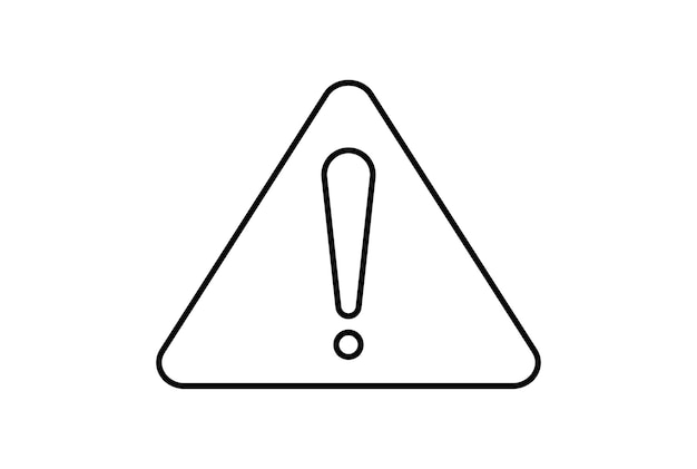 Zdjęcie wykrzyknik zarys ikony czarny symbol błędu znak ostrzegawczy sztuki