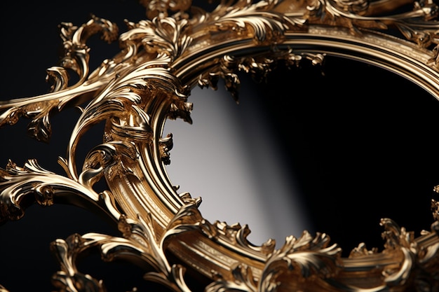 Wykwintny złoty filigran na lustrze w stylu renesansowym 00329 01