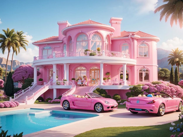 Wymarzony dom Barbie z basenem i kabrioletem
