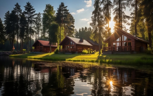 Wynajem na wakacje Forest Lodge wieś Generacyjna AI