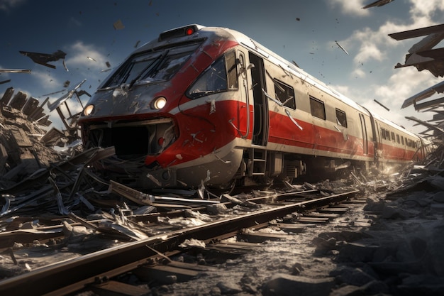 Wypadek pociągu dużych prędkości zderzającego się z torami kolejowymi
