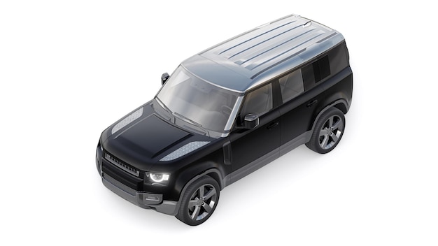 Wyprawa SUV na tereny wiejskie i zajęcia na świeżym powietrzu 3d render