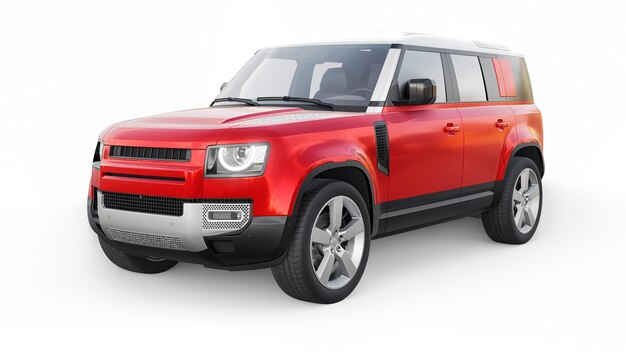 Wyprawa SUV na tereny wiejskie i zajęcia na świeżym powietrzu 3d render