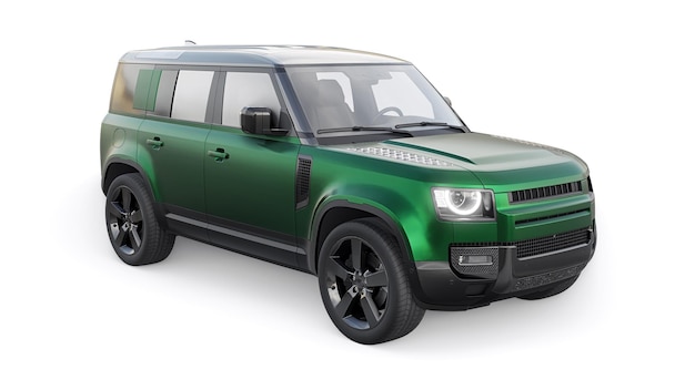 Wyprawa SUV na tereny wiejskie i zajęcia na świeżym powietrzu 3d render