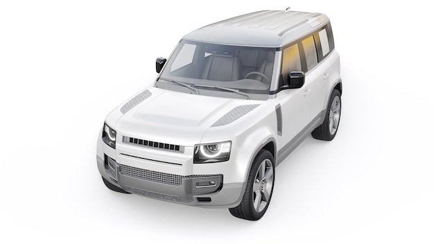 Wyprawa SUV na tereny wiejskie i zajęcia na świeżym powietrzu 3d render