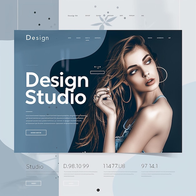 wyrafinowana pełna strona docelowa z słowem "Design Studio dla portfela"
