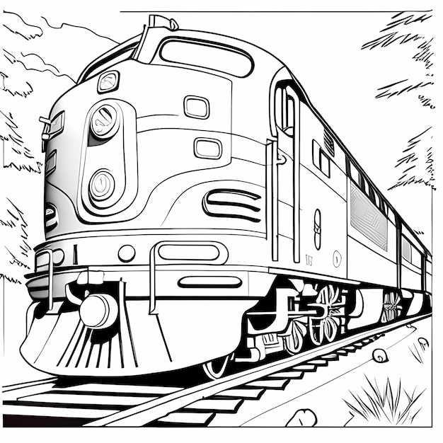 Zdjęcie wyraź swoją kreatywność karikaturowe pociągi do malowania dla małych artystów