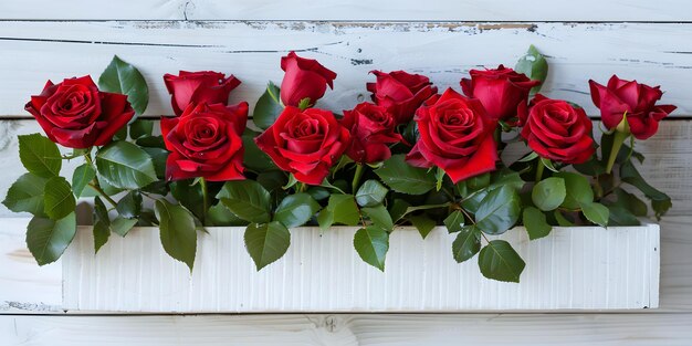 Zdjęcie wyrażenie miłości zdumiewająca aranżacja czerwonych róż na dzień świętego walentynki koncepcja dnia walentynki zdumiewające aranżacja romantyczny gest