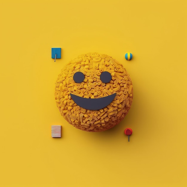 Wyraźne cięcia papieru minimalistyczne 3D ilustracje rzemieślnicze z okazji Światowego Dnia Emoji