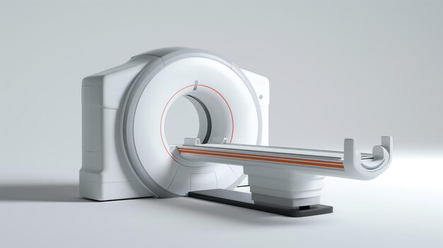 Zdjęcie wyraźny i dokładny obraz rezonansu magnetycznego skaner ct na białym tle generatywna sztuczna inteligencja