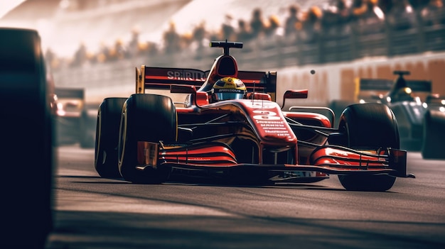 Wyścig Formuły 1 na pięknym torze Generative AI AIG32