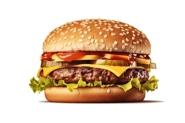 Wyśmienicie burger odizolowywający na białym tle
