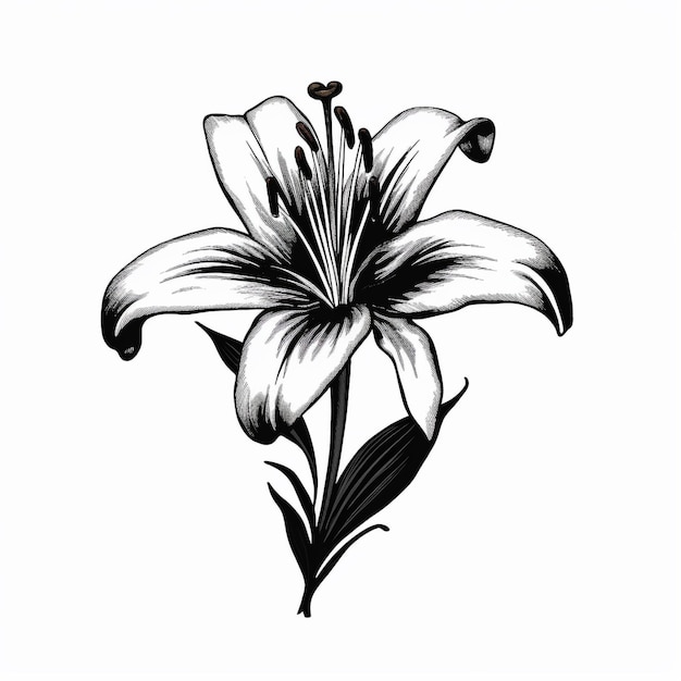 Zdjęcie wyśmienite ilustracje kwiatowe lily amaryllis i magnolia rysunki