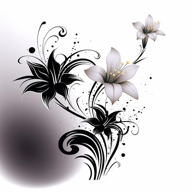Wyśmienite ilustracje kwiatowe Lily Amaryllis i Magnolia Rysunki