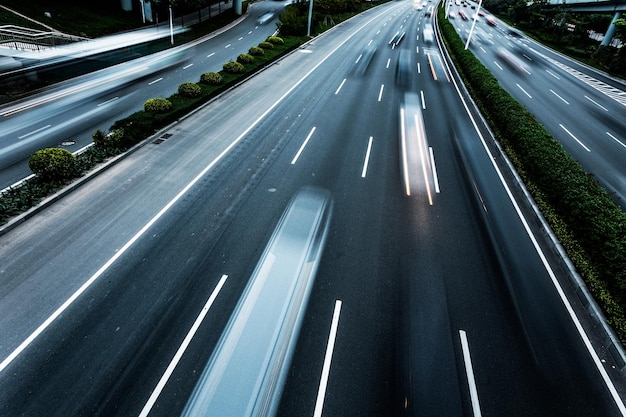 Zdjęcie wysoki kąt widoku autostrady