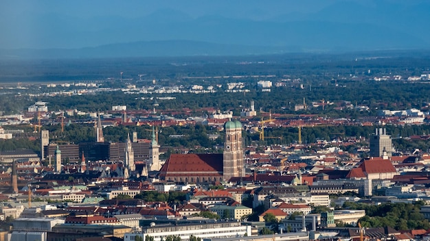 Zdjęcie wysoki kąt widoku budynków w mieście