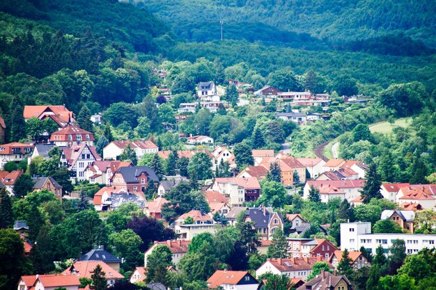 Zdjęcie wysoki kąt widoku domów