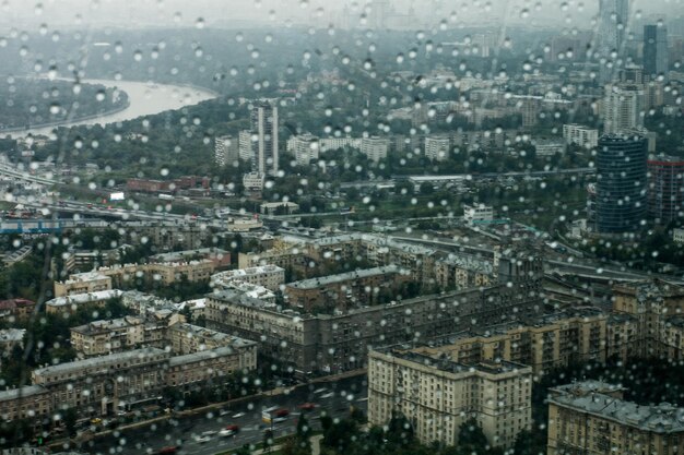 Zdjęcie wysoki kąt widoku krajobrazu miejskiego