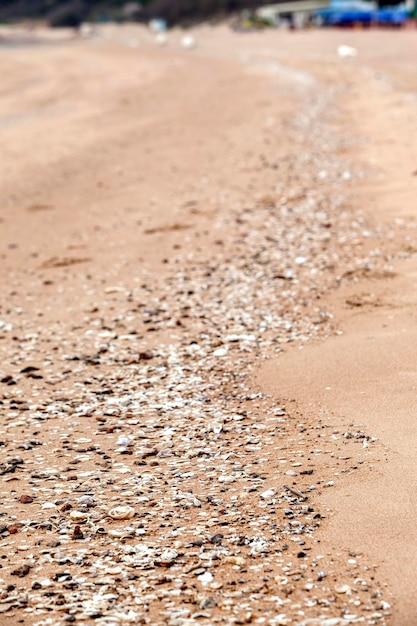 Zdjęcie wysoki kąt widoku piasku na plaży