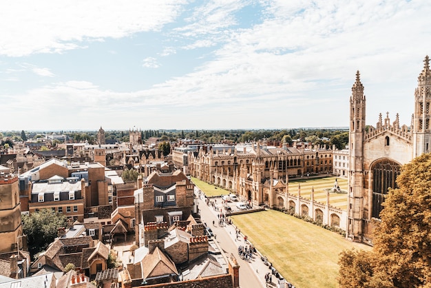 Wysoki Kąt Widzenia Miasta Cambridge W Wielkiej Brytanii