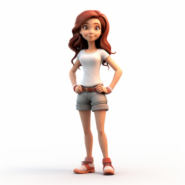 Wysokiej jakości 3D render kreskówki Natalie Adult Cartoon Girl