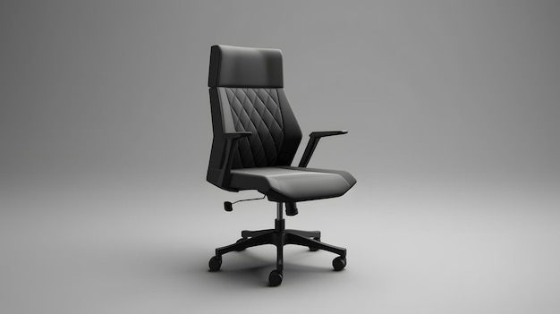 Wysokiej jakości CloseUp Stock Image eleganckiego czarnego krzesła biurowego na Neutra