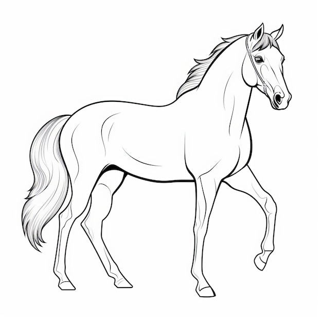 Zdjęcie wysokiej jakości horse walk strony do malowania ilustracje w stylu secesjonistycznym