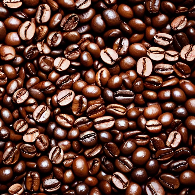 Wysokiej jakości kawy ziarna płaskie zdjęcie panoramiczny widok pieczonego tła AI generowane