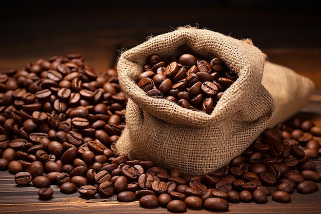 Wysokiej jakości świeżo palone ziarna kawy arabica