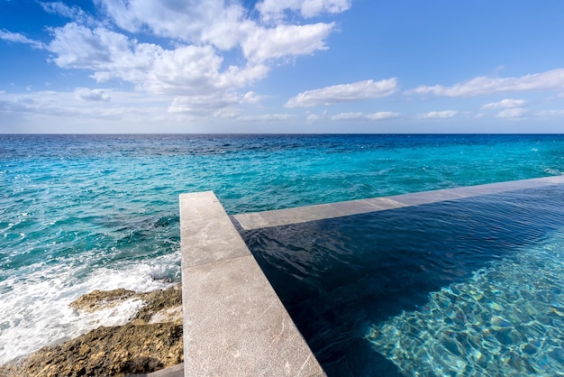 Wyspa Cozumel na Riwierze Majów w Meksyku malownicza nadmorska promenada z widokiem na ocean