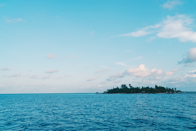 Wyspa Malediwy z oceanem