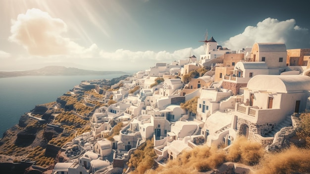 Wyspa Santorini Grecja Generatywna Ai