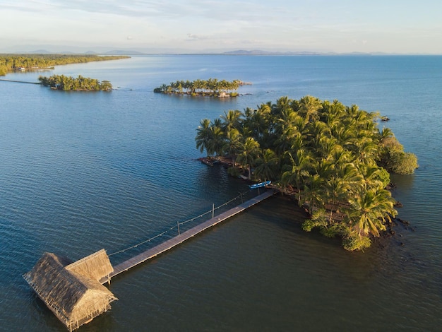 Wyspa ślimaka W Prowincji Koh Kong Krajobraz Tropikalny Wakacje Palmy Lato Kambodża Sea