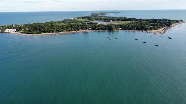Wyspa Świętego Marcina w fotografii dronowej