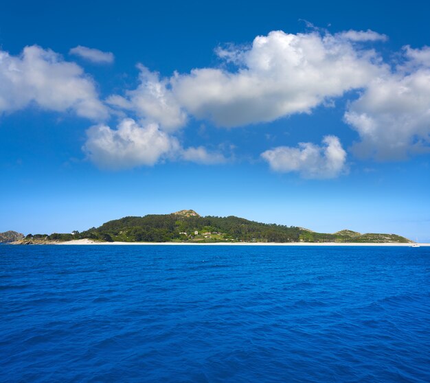 Zdjęcie wyspy islas cies w pobliżu vigo galicia hiszpania