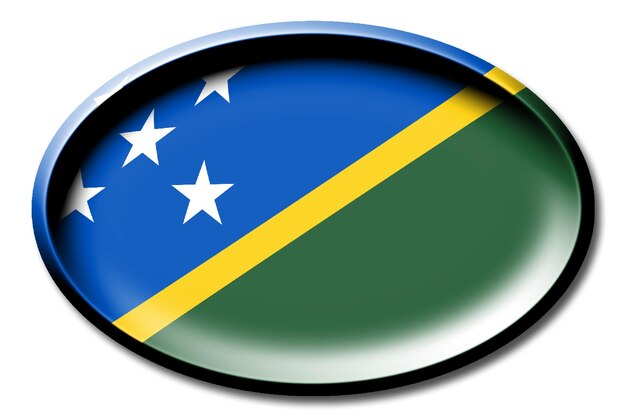 Zdjęcie wyspy salomona wokół flagi kraju na białym tle