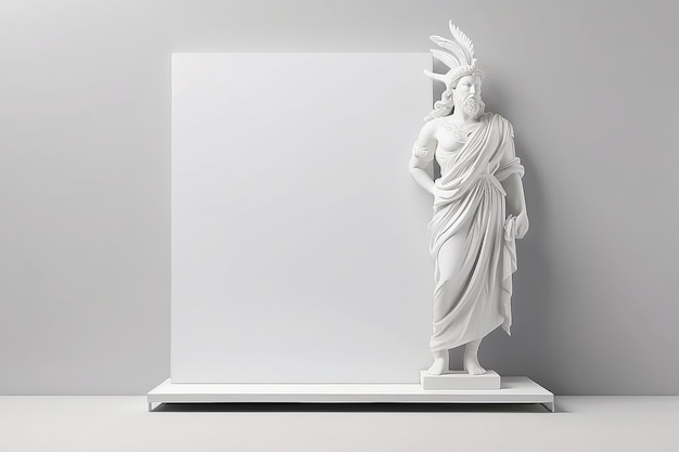 Wystawa Sculpture Display Mockup Blank White Space Design